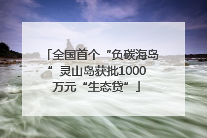全国首个“负碳海岛”灵山岛获批1000万元“生态贷”
