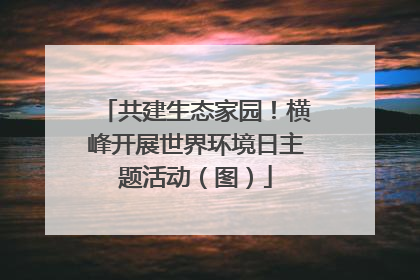 共建生态家园！横峰开展世界环境日主题活动（图）