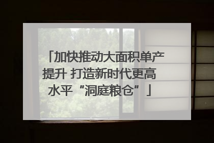 加快推动大面积单产提升 打造新时代更高水平“洞庭粮仓”