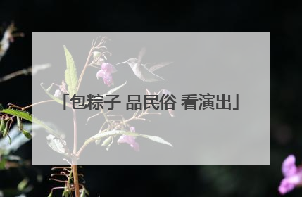 包粽子 品民俗 看演出