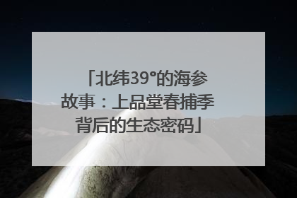 北纬39°的海参故事：上品堂春捕季背后的生态密码