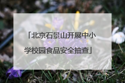 北京石景山开展中小学校园食品安全抽查