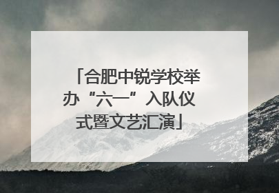 合肥中锐学校举办“六一”入队仪式暨文艺汇演
