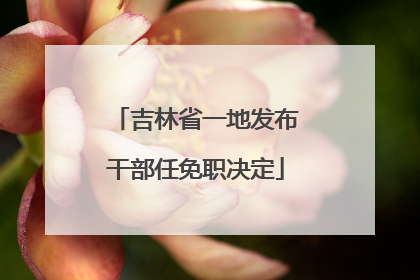 吉林省一地发布干部任免职决定