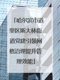 哈尔滨市道里区斯大林街道党建引领网格治理提升管理效能