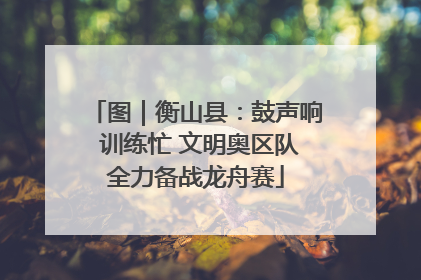图｜衡山县：鼓声响 训练忙 文明奥区队全力备战龙舟赛