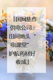 国网焦作供电公司：田间地头“电课堂” 护航药材好收成