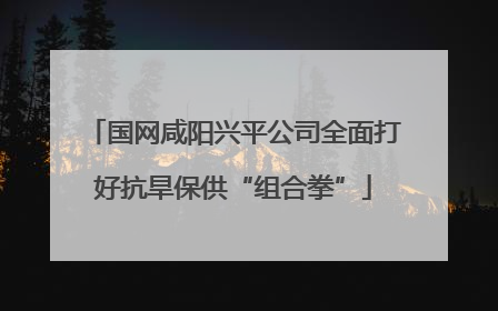 国网咸阳兴平公司全面打好抗旱保供“组合拳”