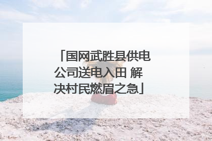 国网武胜县供电公司送电入田 解决村民燃眉之急