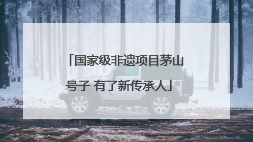 国家级非遗项目茅山号子 有了新传承人