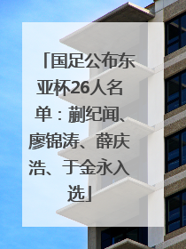 国足公布东亚杯26人名单：蒯纪闻、廖锦涛、薛庆浩、于金永入选