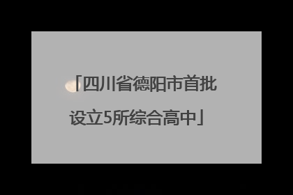 四川省德阳市首批设立5所综合高中
