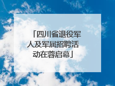 四川省退役军人及军属招聘活动在蓉启幕
