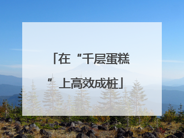 在“千层蛋糕”上高效成桩