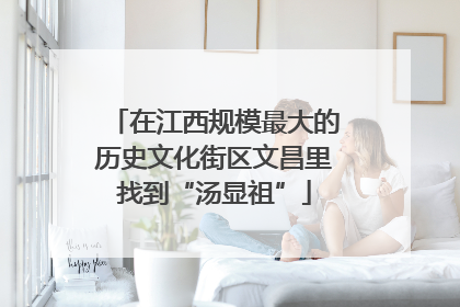 在江西规模最大的历史文化街区文昌里找到“汤显祖”
