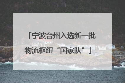 宁波台州入选新一批物流枢纽“国家队”