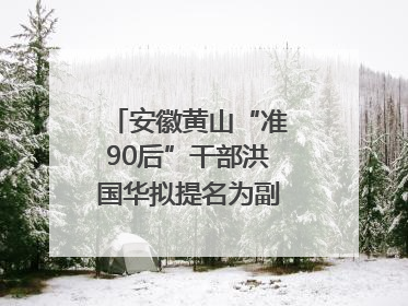 安徽黄山“准90后”干部洪国华拟提名为副区县长人选