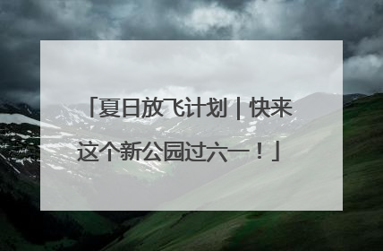 夏日放飞计划｜快来这个新公园过六一！