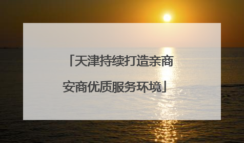 天津持续打造亲商安商优质服务环境