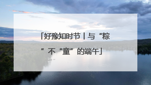 好豫知时节丨与“粽”不“童”的端午