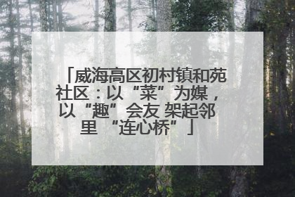 威海高区初村镇和苑社区：以“菜”为媒，以“趣”会友 架起邻里 “连心桥”