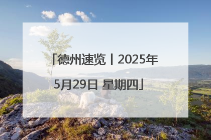 德州速览丨2025年5月29日 星期四