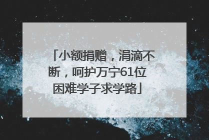 小额捐赠，涓滴不断，呵护万宁61位困难学子求学路