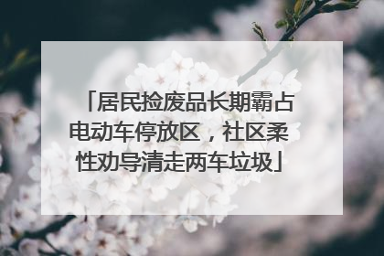 居民捡废品长期霸占电动车停放区，社区柔性劝导清走两车垃圾