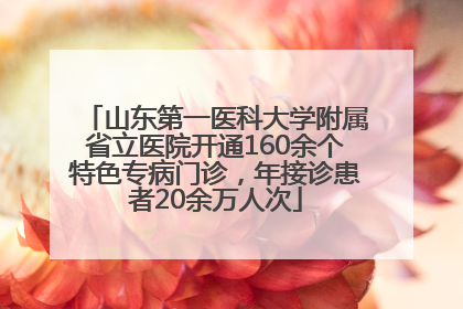 山东第一医科大学附属省立医院开通160余个特色专病门诊，年接诊患者20余万人次