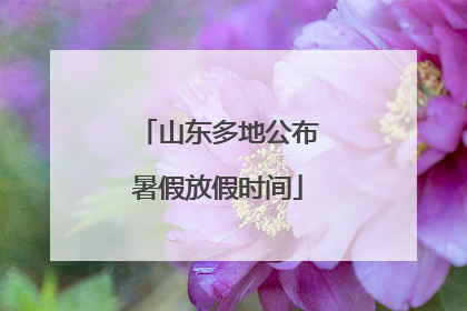 山东多地公布暑假放假时间