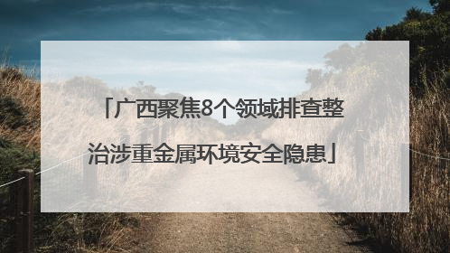 广西聚焦8个领域排查整治涉重金属环境安全隐患