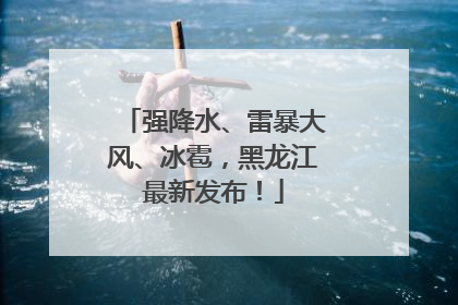强降水、雷暴大风、冰雹，黑龙江最新发布！