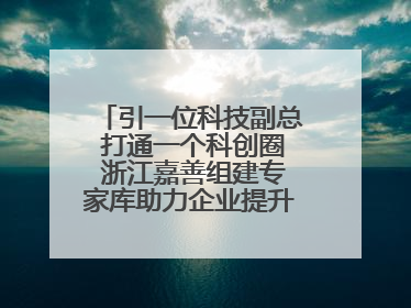 引一位科技副总 打通一个科创圈 浙江嘉善组建专家库助力企业提升自主创新能力