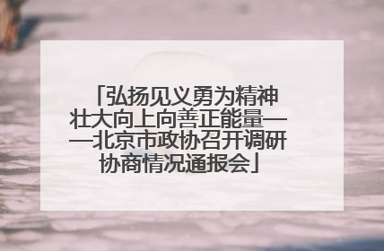 弘扬见义勇为精神 壮大向上向善正能量——北京市政协召开调研协商情况通报会