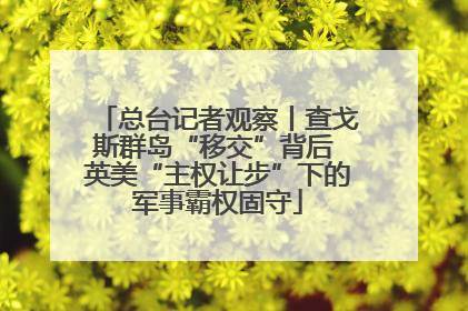 总台记者观察丨查戈斯群岛“移交”背后 英美“主权让步”下的军事霸权固守