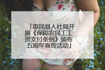 惠民县人社局开展《保障农民工工资支付条例》颁布五周年宣传活动