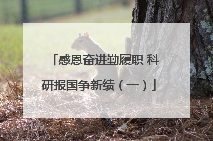 感恩奋进勤履职 科研报国争新绩（一）
