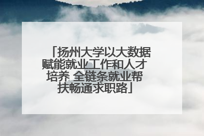 扬州大学以大数据赋能就业工作和人才培养 全链条就业帮扶畅通求职路