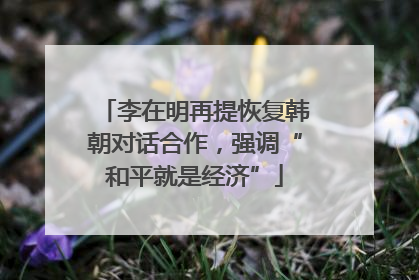 李在明再提恢复韩朝对话合作，强调“和平就是经济”