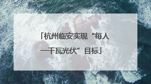 杭州临安实现“每人一千瓦光伏”目标