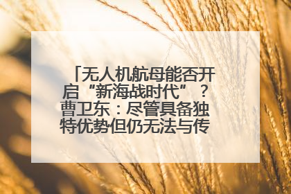 无人机航母能否开启“新海战时代”？曹卫东：尽管具备独特优势但仍无法与传统航母相提并论