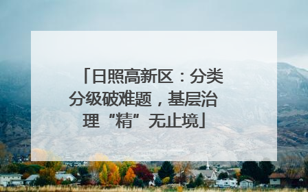 日照高新区：分类分级破难题，基层治理“精”无止境