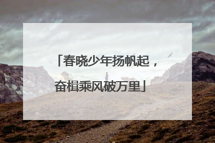 春晓少年扬帆起，奋楫乘风破万里