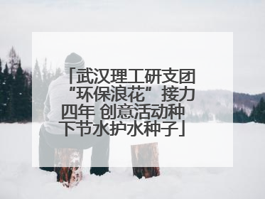 武汉理工研支团“环保浪花”接力四年 创意活动种下节水护水种子