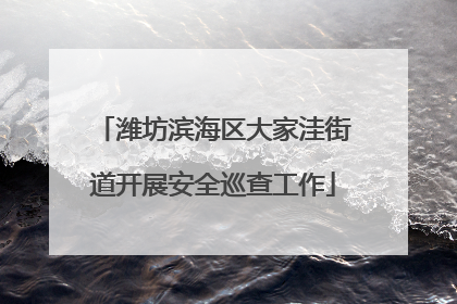 潍坊滨海区大家洼街道开展安全巡查工作