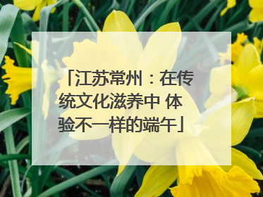 江苏常州：在传统文化滋养中 体验不一样的端午