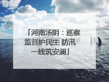 河南汤阴：巡察监督护民生 防汛一线筑安澜
