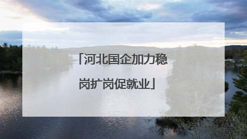 河北国企加力稳岗扩岗促就业