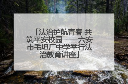 法治护航青春 共筑平安校园——六安市毛坦厂中学举行法治教育讲座