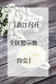 洛江召开全区警示教育会